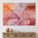 East Urban Home Brown & Orange Liquid Marble Art - Modern Canvas Wall Art Print Metal in Brown/Orange/Pink | 32 H x 48 W x 1 D in | Wayfair