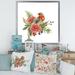 East Urban Home Robin Bird w/ Flowers - Traditional Canvas Wall Art Print Canvas in White | 36 H x 36 W x 1 D in | Wayfair