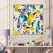 East Urban Home Yellow Blue & Purple Chaos Colors - Patterned Canvas Wall Art Print Canvas in Green/Indigo/Yellow | 16 H x 16 W x 1 D in | Wayfair