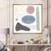 East Urban Home Geometric Poster w/ Pastel & Geometric Shapes - Modern Canvas Wall Art Print Canvas in Blue/Pink | 16 H x 16 W x 1 D in | Wayfair