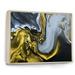 East Urban Home Gold White & Yellow Marble Clouds II - Painting on Canvas Metal in Blue/White | 16 H x 32 W x 1 D in | Wayfair