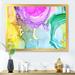 East Urban Home Turquoise & Purple Luxury Abstract Fluid IX - Painting on Canvas Metal in Blue/Green | 16 H x 32 W x 1 D in | Wayfair