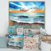 East Urban Home Sunset over the Sea w/ & Orange Sky - Print on Canvas Metal in Blue | 30 H x 40 W x 1.5 D in | Wayfair