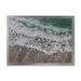 East Urban Home Sea Waves w/ Foam Breaking at the Shore - Print on Canvas Metal in Blue/Green | 16 H x 32 W x 1 D in | Wayfair