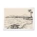 East Urban Home Vintage Sea View & Palm Trees on Shore - Print on Canvas Metal in Black/Gray/White | 24 H x 32 W x 1 D in | Wayfair