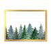 The Twillery Co.® Mountain Landscape w/ Fir Trees II - Print on Canvas Metal in Green/White | 16 H x 32 W x 1 D in | Wayfair