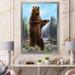 East Urban Home Bear Standing Bear - Painting on Canvas Metal in Brown/Green | 32 H x 16 W x 1 D in | Wayfair 230BC99E71694DF6A0DEB1C939CE859F