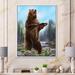 East Urban Home Bear Standing Bear - Painting on Canvas in Brown/Green | 20 H x 12 W x 1 D in | Wayfair FCF0C038DC9047A39D449B17F06EF398