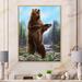 East Urban Home Bear Standing Bear - Painting on Canvas Metal in Brown/Green | 40 H x 30 W x 1.5 D in | Wayfair 2C4AAE6C766F44B8919FBB858AAF8345