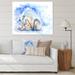East Urban Home Polar Bear w/ a Bear Cub - Painting on Canvas Plastic in Blue/White | 34 H x 44 W x 1.5 D in | Wayfair