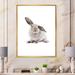 East Urban Home Portrait of a Rabbit on White II - Photograph on Canvas Metal in Black/Gray/White | 32 H x 16 W x 1 D in | Wayfair