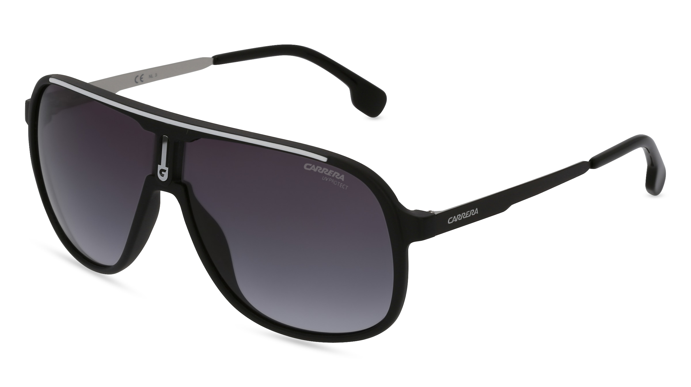 Carrera 1007/S Damen-Sonnenbrille Vollrand Quadratisch Kunststoff-Gestell, schwarz