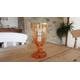 Bohemian Amber Cut Glass Vase, Engraved & Gilded Hand Painted Crystal, Antique Venetian Biedermeier