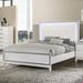 Rosdorf Park Clarise White Queen Bed Metal in Brown/White | 56 H x 63 W x 84 D in | Wayfair 7170346033094685AB45DEB7244A1FEA