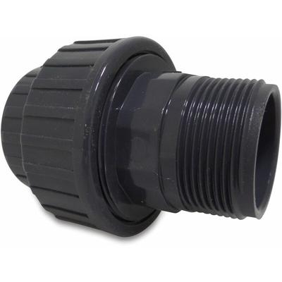 Profec - Verschraubung pvc-u Innengewinde x Außengewinde 3/4 Zoll, 10 bar, grau Image