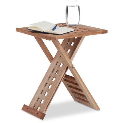 Beistelltisch klappbar, Klapptisch Walnuss, Couchtisch klein, Nachttisch eckig, hbt: 40,5 x 33 x 33 Image