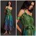 Anthropologie Dresses | Nwt Maeve For Anthropologie Ruffled One-Shoulder Midi Dress | Color: Blue/Green | Size: M