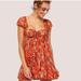 Free People Dresses | Free People Pattern Play Mini Dress Red Floral Pirate Mini Dress | Color: Cream/Red | Size: L