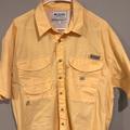 Columbia Shirts | Columbia Pfg Men's Yellow Shirt Sleeve Vented Fishing Shirt Size Large | Color: Yellow | Size: L