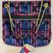 Coach Bags | Coach Tartan Poppy Plaid Slim Handbag With Gold Chain Straps | Color: Blue/Pink | Size: Os