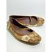 Coach Shoes | Coach "Jessie" Leather Mary Jane Flats Size 7.5 Brown Beige Logo Round T | Color: Brown | Size: 7.5