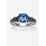 Women's Cushion-Cut Birthstone Ring In Sterling Silver by PalmBeach Jewelry in March (Size 7)