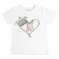 Toddler Tiny Turnip White Los Angeles Dodgers Baseball Tiara Heart T-Shirt