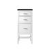 "Addison 15"" Base Cabinet With Drawers - Glossy White With 3 CM Charcoal Soapstone Quartz Top - James Martin E444-BC15-GW-3CSP"