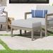 Joss & Main Ojai Acacia Outdoor Ottoman w/ Cushion Wood in Brown/Gray | 17.38 H x 24 W x 18.63 D in | Wayfair 5675-90C