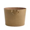 Global Views Oversized Oval Leather Basket in Brown | 17 H x 23.25 W x 19 D in | Wayfair 9.93730
