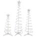 Northlight Seasonal Set of 3 LED Lighted Multi-Color Outdoor Spiral Christmas Cone Trees 3', 4' & 6' in White | 72 H x 19 W x 19 D in | Wayfair