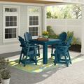 Sol 72 Outdoor™ Anette 4-Person 42" Square, Counter-Height Dining Set Plastic in Blue | Wayfair DF3752A7A46640C78D777E88933C3C19