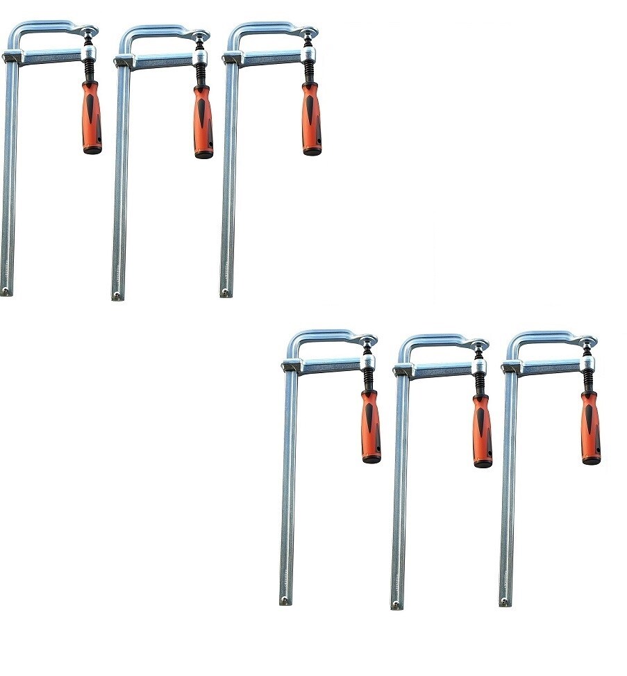 Vago-Tools 6 Stück Profi Ganzstahl Schraubzwinge 60 x 120 mm Image