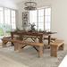 The Twillery Co.® Dejon 8' x 40" Antique Rustic Folding Farm Table & Six Bench Set Wood in Brown/Green | 30 H x 40 W x 96 L | Wayfair