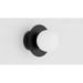 Latitude Run® Huron Wall Sconce - Matte Frosted Globe Glass/Metal in Black | 8.25 H x 8.25 W x 9 D in | Wayfair 1DAC8E3E2BFD42AB890837513D07D05F