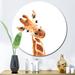 Bungalow Rose Portrait of a Giraffe I - Unframed Painting Metal in Black/Brown/Green | 23 H x 23 W x 1 D in | Wayfair