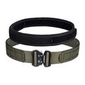 IDOGEAR 2" Tactical MOLLE Belt with 1.75" Inner Belt Set Quick Release Metal Buckle Belt Heavy Duty Hook-and-Loop Laser-Cut Belts (Large(38''-42''), Ranger Green)