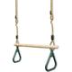 Wooden Trapeze Swing, Children Gym Bar & Rings, Grün, 200 cm, Material: Holz, Maximale