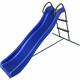Freistehende Rutsche mit Wasseranschluss 180cm Blau & Anthrazit Gartenrutsche aus Metall &
