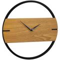 Horloge murale aspect boisé, moderne, analogue, pour la cuisine, salon, entrée et bureau, ø 30 cm,