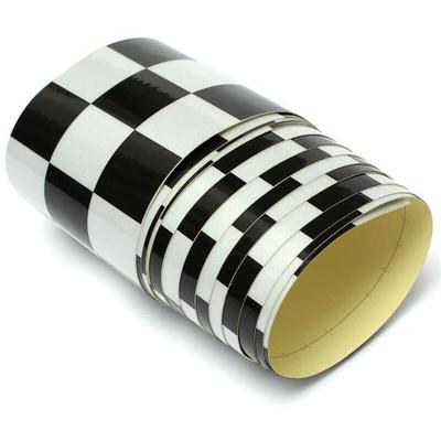 Nastro adesivo rifrangente con bandiera a scacchi bianco/nero per auto e moto Misura - 50mm x 1