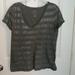 American Eagle Outfitters Tops | American Eagle Favorite Glitter Striped Tee T-Shirt Sz Large | Color: Green/Silver | Size: L