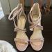 Jessica Simpson Shoes | Jessica Simpson Shoes Crisscross In The Front Strap Around Ankle 4”Heel | Color: Gold/Pink | Size: 7