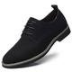 Men's Dress Oxford Shoes Classic Lace Up Casual Boat Leather Loafer Low-Top British Business Breathable Shoes（Black,7 UK