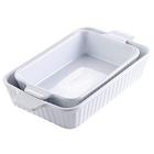 MALACASA, Series Bake, Rectangular Baking Dish Set of 2 (12"/14"), Oven to Table Baking Dish with Porcelain Handles Ideal for Lasagne/Pie/Casserole/Tapas, White
