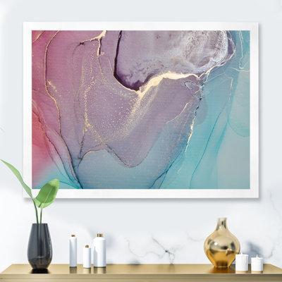 East Urban Home Turquoise & Red Liquid Art I - Painting on Canvas Plastic | 34 H x 44 W x 1.5 D in | Wayfair 5E3783C32BC24DF69E2BAC003EE92352
