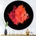 East Urban Home Red Ink Cloud On Black - Modern Metal Circle Wall Art Metal in Black/Red | 11 H x 11 W x 1 D in | Wayfair