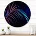 East Urban Home Abstract Tropical Leaf In Pink & Blue On Black - Tropical Circle Wall Art in Black/Blue/Indigo | 11 H x 11 W x 1 D in | Wayfair