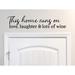 Story Of Home Decals This House Runs on Love Laughter & Lots of Wine Wall Decal Vinyl in Black | 5 H x 22.5 W in | Wayfair KITCHEN 224a