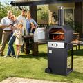 Vicluke Outdoor Portable Propane Gas Pizza Oven w/ Wheels, Foldable Shelf, Handle Steel in Black/Gray | 63 H x 42.5 W x 15 D in | Wayfair
